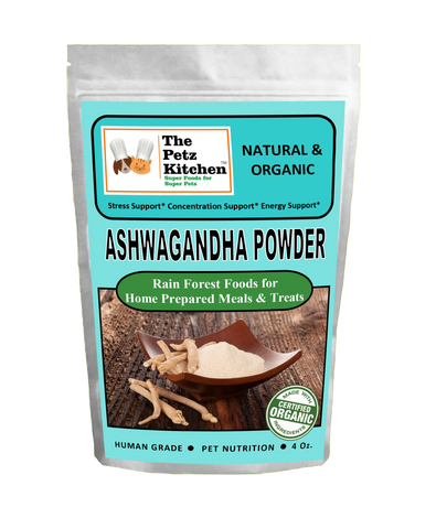 Ashwagandha Powder - Stress, Concentration & Energy Support*  The Petz Kitchen Dogs Cats