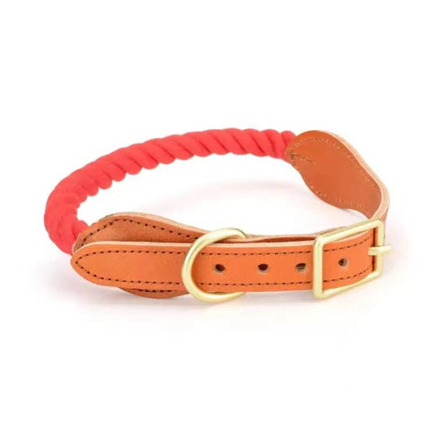 Luxe Royal Leather Rope Collar  - Size:   | Pack Of: 1