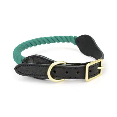 Luxe Royal Leather Rope Collar  - Size:   | Pack Of: 1