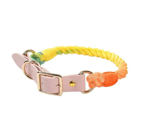 Luxe Royal Leather Rope Collar  - Size:   | Pack Of: 1