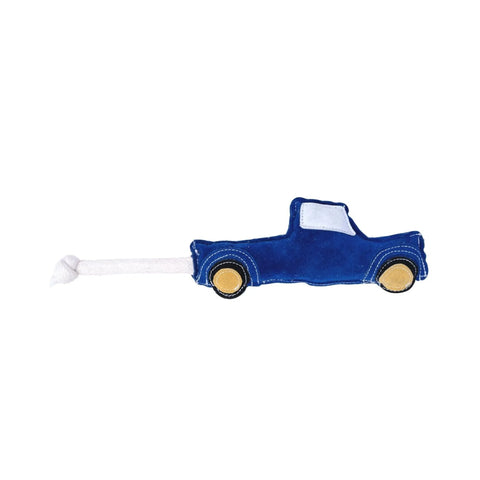 Vegan Leather Blue Pickup Truck Eco Friendly Dog Toy