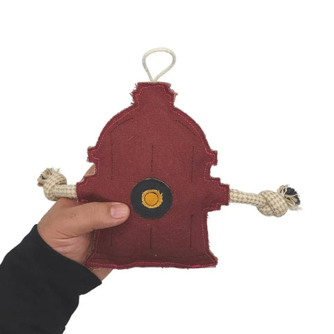 Eco-Friendly Hydrant Canvas and Jute Dog Toy