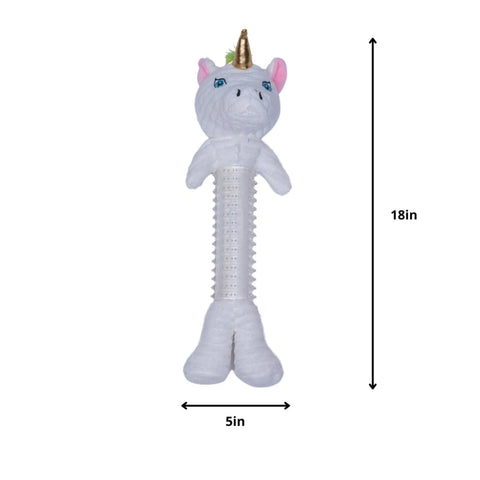 Whimsical Corduroy Unicorn Squeaking Dog Toy