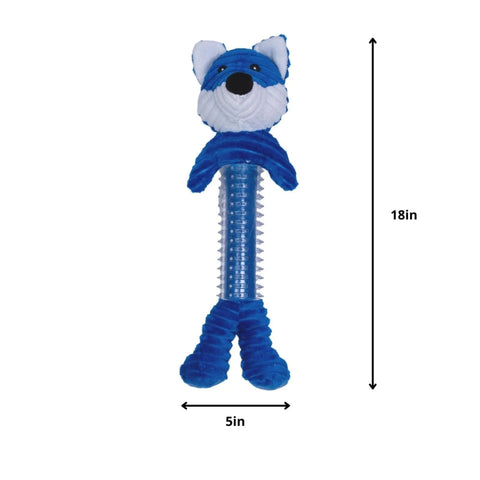 Blue Fox Corduroy Squeaking Dog Toy With TPR Protrusions