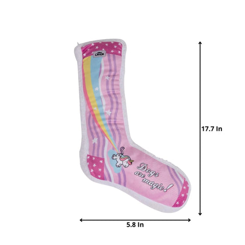 Squeaking Unicorn Comfort Plush Sock Dog Toy