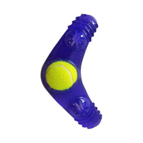 Eco-Friendly TPR Tennis Ball Squeak Boomerang Dog Toy