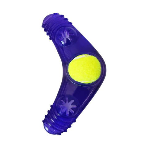 Eco-Friendly TPR Tennis Ball Squeak Boomerang Dog Toy