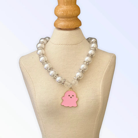 My Fa-BOO-Lous Pearl Ghost Necklace