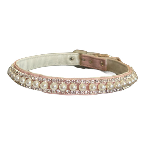 Pretty in Pink Pearl and Rhinestone Collar