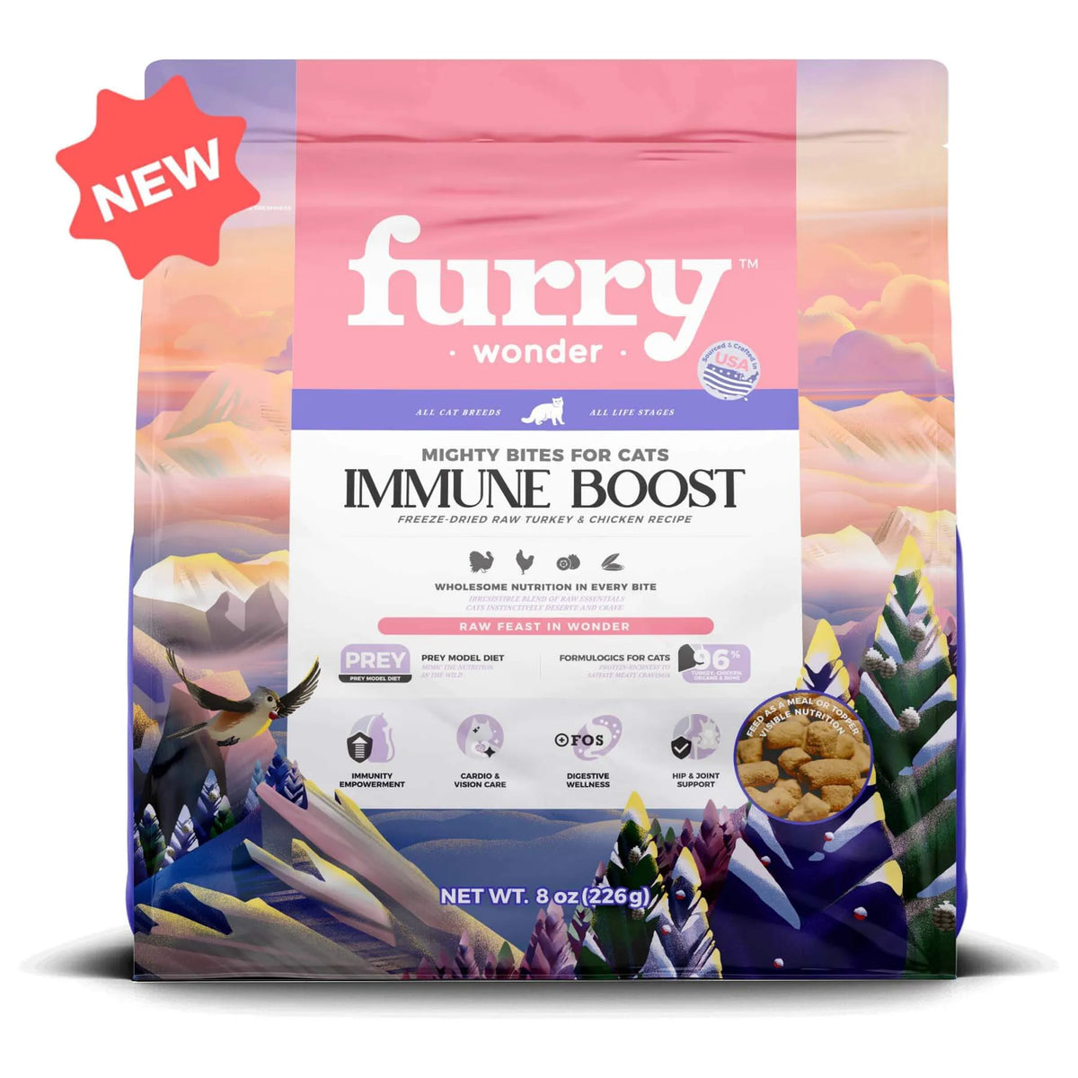 Immune Boost freeze-dried Raw Turkey&Chicken Recipe for Cats