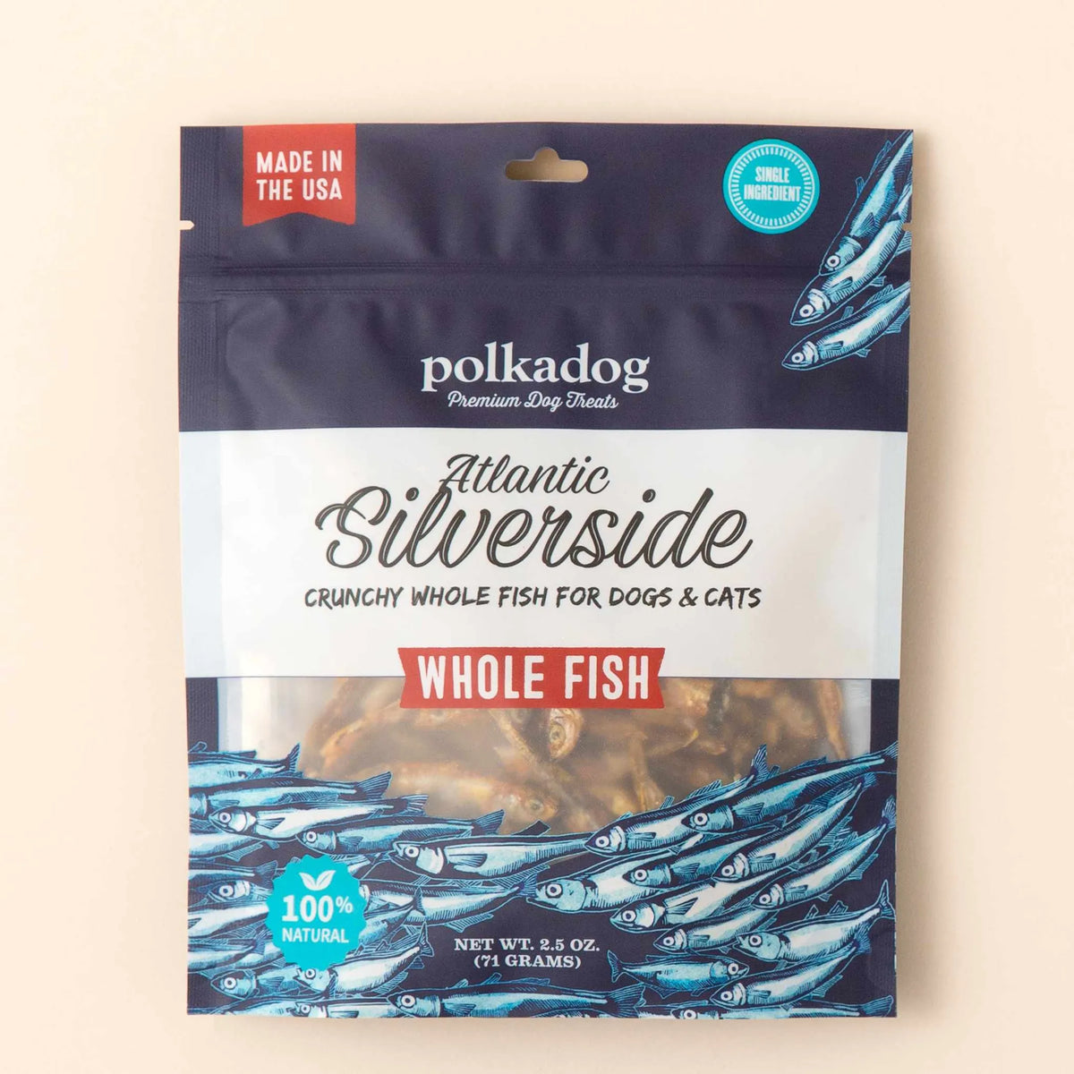 Polkadog Silverside Whole Fish Dog and Cat Treats 2.5oz