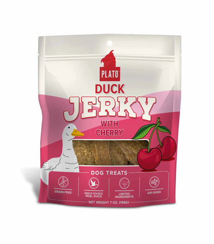 Plato Duck Jerky with Cherry Dog Treats