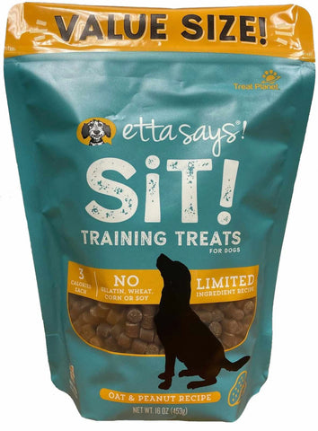 Etta Says! Sit! Dog Training Treats Peanut Butter Recipe Value Bag 16oz