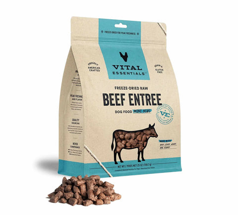 Vital Essentials(R) Freeze-Dried Raw Beef Entree Dog Food Mini Nibs,