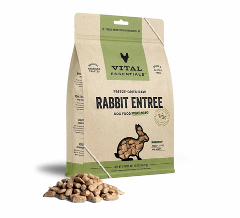 Vital Essentials(R) Freeze-Dried Raw Rabbit Entree Dog Food Mini Nibs,