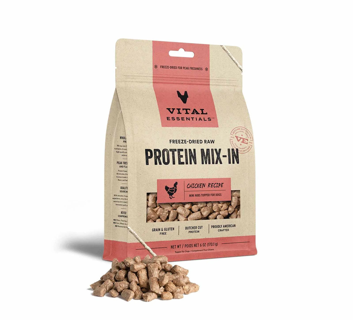 Vital Essentials(R) Freeze-Dried Raw Chicken Protein Mix-In Meal Topper for Dogs,