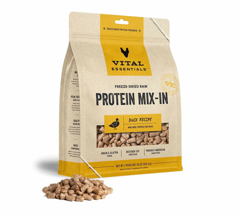 Vital Essentials(R) Freeze-Dried Raw Duck Protein Mix-In Meal Topper for Dogs