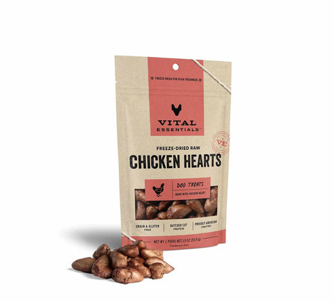 Vital Essentials(R) Freeze-Dried Chicken Hearts Dog Treats,