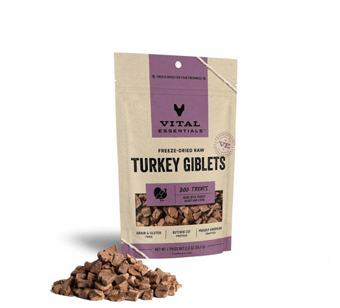 Vital Essentials(R) Freeze-Dried Raw Turkey Giblets Dog Treats, 2.0 oz