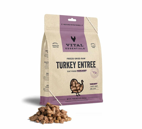 Vital Essentials(R) Freeze-Dried Raw Turkey Entree Cat Food Mini Nibs,