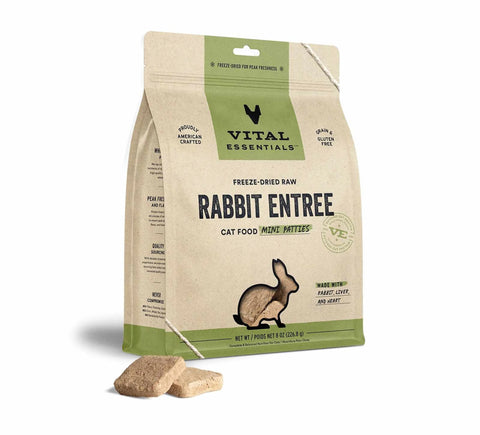 Vital Essentials(R) Freeze-Dried Raw Rabbit Entree Cat Food Mini Patties