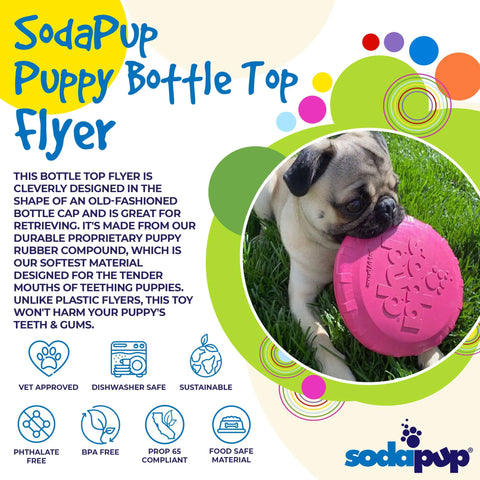 SP Puppy Bottle Top Flyer Durable Rubber Retrieving Frisbee for Puppies