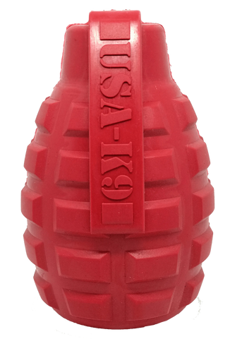 USA-K9 Grenade Durable Rubber Chew Toy & Treat Dispenser