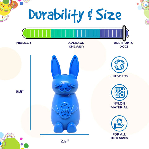 Durable Nylon Bunny Chew Toy and Enrichment Toy for Aggressive Chewers