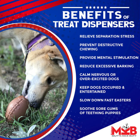 MKB Football Durable Synthetic Rubber Chew Toy and Treat Dispenser