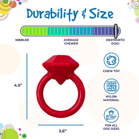 Diamond Ring Durable Teething Ring for Puppies and Aggressive Chewers